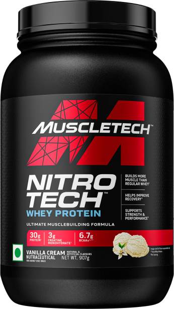 Muscletech NitroTech 30g Protein, 3g creatine monohydrate ultimate muscle building formula Whey Protein