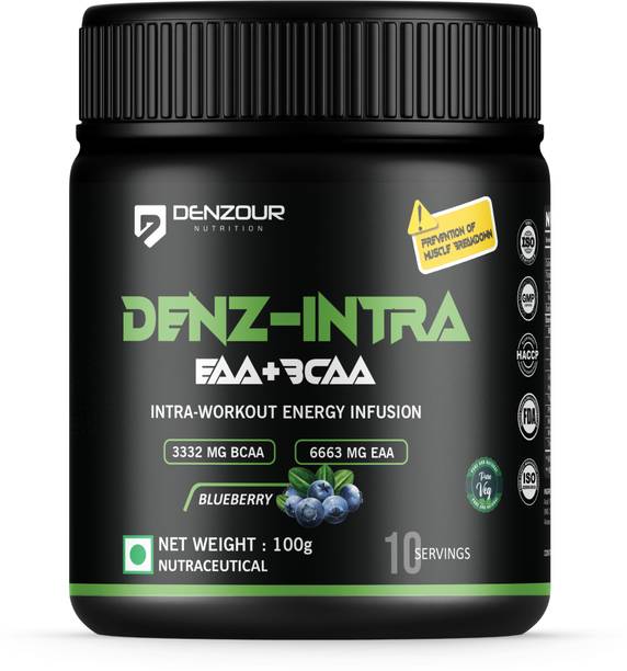 DENZOUR NUTRITION Denz- Intra Workout Powder Energy Infusion Formula with 3300mg BCAA, 6600mg EAA BCAA