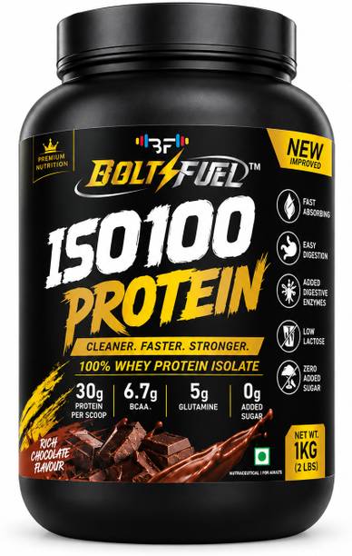 BOLT FUEL ISO100 ISOLATE PROTEIN, 30G Protein, 6.7g BCAA, 5g Glutamine Whey Protein