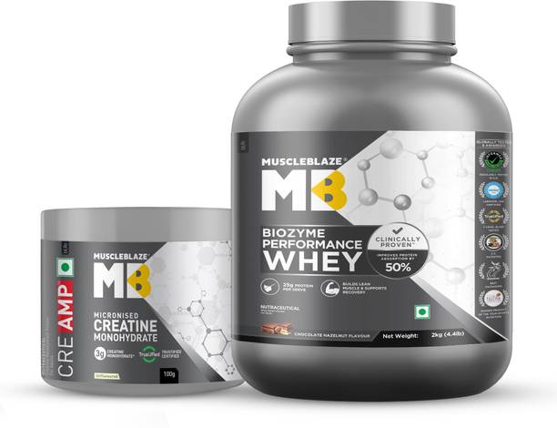 MUSCLEBLAZE Biozyme Performance Whey Protein Powder & Micronised Creatine Monohy