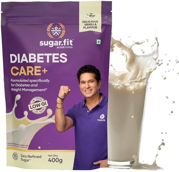 Sugar.fit Diabetes Care+ Supplement Powder, 30 Vitamins & Minerals, Low GI,Vanilla Flavour Protein Blends