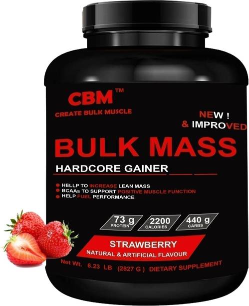 CREATE BULK MUSCLE Bulk Mass Strawberry 6lb Weight Gainers/Mass Gainers