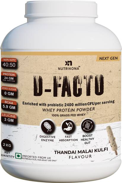 NUTRIKONA Dfacto Isolate with 2.4Bn CFU Probiotics-100% Grass Fed Whey Protein