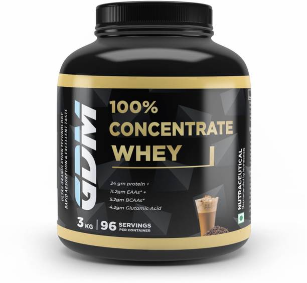 gdm nutraceuticals llp Whey Concentrate with 24g Protein, 11.2g EAA, 5.2g BCAA & 4.2g Glutamine Acid Whey Protein