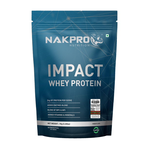 Nakpro Impact Whey Protein Isolate & Concentrate, 24g Protein, Trustified Certified Whey Protein