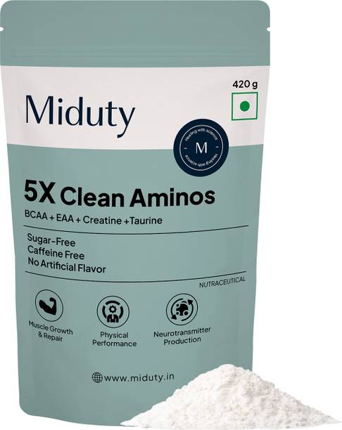 Miduty 5X Clean Aminos Powder – Creatine + BCAA/EAA Blend with Electrolytes & Glutamine EAA (Essential Amino Acids)