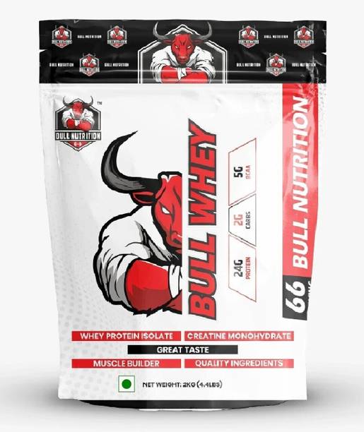 BULL NUTRITION Isolate Whey Protein 2kg ,66 Serving | For Muscle Building & Muscle Recovery Whey Protein