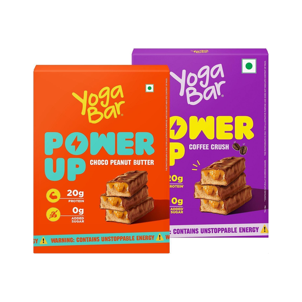 Yogabar 20g Protein | Healthy Snacks | No Added Sugar | 10 Power Up Protein Bars