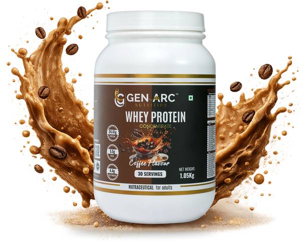 GEN ARC NUTRITION Whey Protein Concentrate 1kg Coffee | 24g Protein | BCAA Glutamine Whey Protein