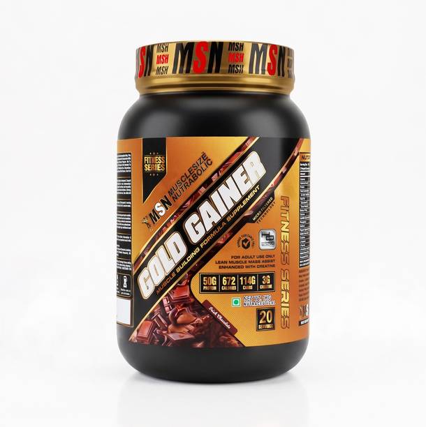 MUSCLE SIZE Gold Gainer Weight & Mass Gainer Powder with Creatine, High Protein Weight Gainers/Mass Gainers