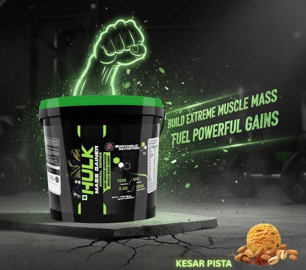 BODYHOLIC Hulk Mass Gainer Extreme Weight Gain Formula (4.5kg/10lbs) Weight Gainers/Mass Gainers