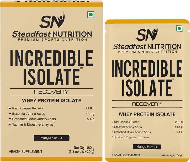 Steadfast NUTRITION Incredible Isolate Whey Protein, 25g Protein, Muscle growth ,Strength, Immunity Whey Protein