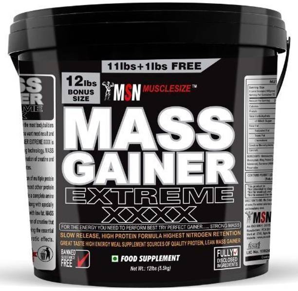MUSCLE SIZE EXTREME MASS GAINER HIGH PROTEIN MUSCLE & SIZE GAIN (11lbs,5kg) Weight Gainers/Mass Gainers