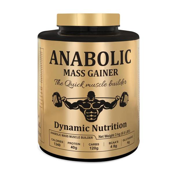 Dynamic Nutrition Anabolic Mass Gainer With High Calories 1340 (6.6Lbs Cafe Mocha) Weight Gainers/Mass Gainers