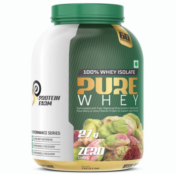 PROTEINFARM PURE WHEY | Isolate & Hydrolyzed Whey Protein |27 gms pure protein | kesar pista Whey Protein