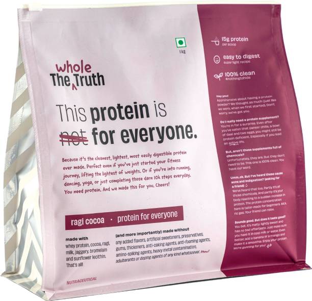 The Whole Truth Whey Protein Powder for Everyone|15g Protein/Scoop|Clean, Light, Easy to Digest Whey Protein