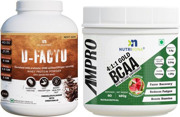 NUTRIKONA D-facto Whey Isolate Protein with 2.4Bn CFU Probiotics- 100% Grass Fed Whey Protein