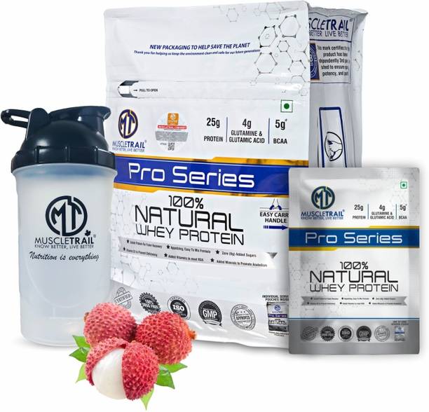 Muscle Trail Pro Series |50 Pouches |Low carb & Fat |Shaker Inside |25g 100% Nautural Whey Protein