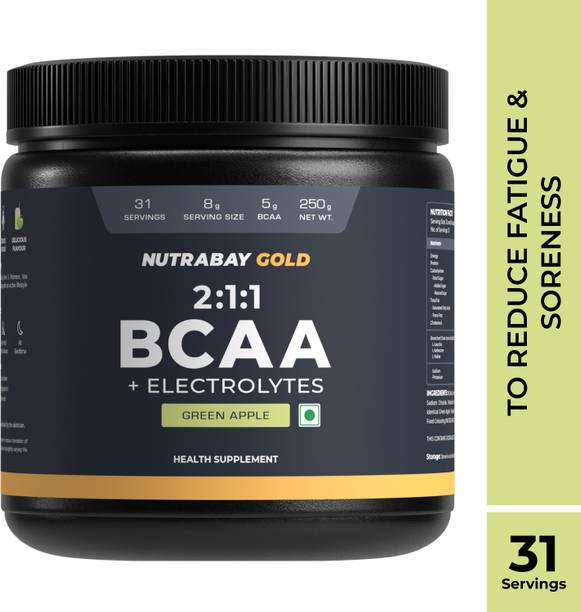 Nutrabay Gold BCAA 2:1:1 with Electrolytes, 5g Vegan BCAAs for Muscle Recovery & Strength BCAA