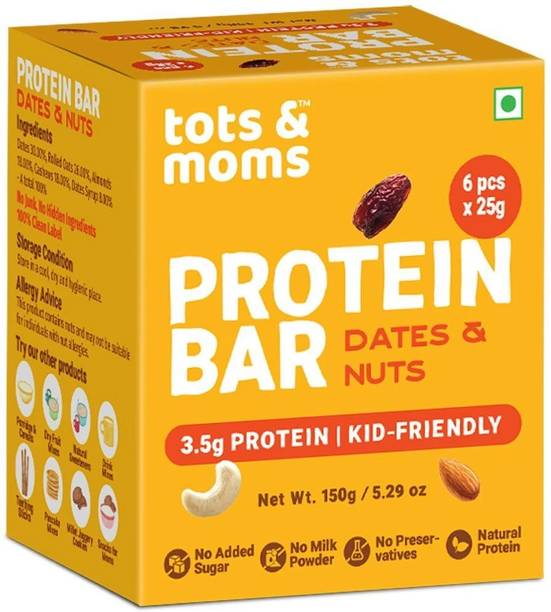TOTS AND MOMS Dates & Nuts Protein Bars