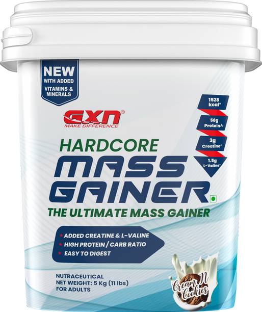 GREENEX NUTRITION Hardcore Mass Gainer Supplement | High Protein For Ultimate Mass Gain | 11 lbs | Weight Gainers/Mass Gainers