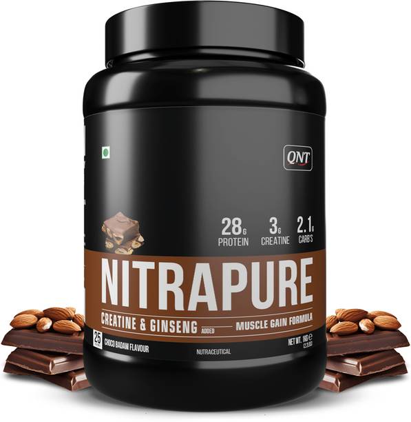 QNT Nitrapure | Added Creatine & Ginseng | Muscle Gain Formula | Whey Protein