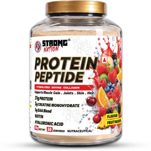 Strong Nation Protein Peptide Hydrolyzed Bovine Collagen Protein with 31g Protein Weight Gainers/Mass Gainers