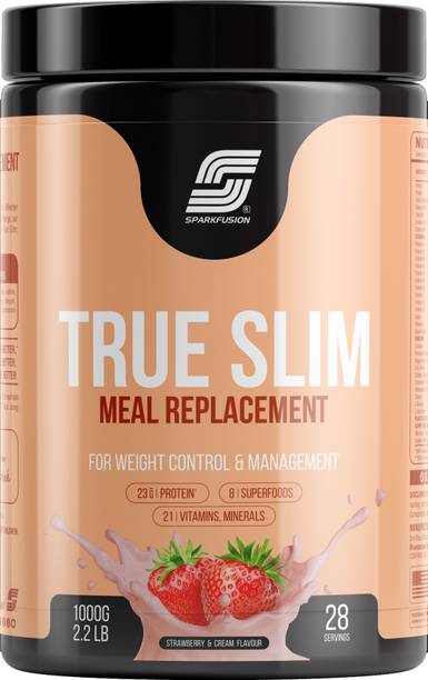 Sparkfusion True Slim Protein Powder MealReplacement Shak WeightControl Strawberry&Cream 1kg Protein Shake