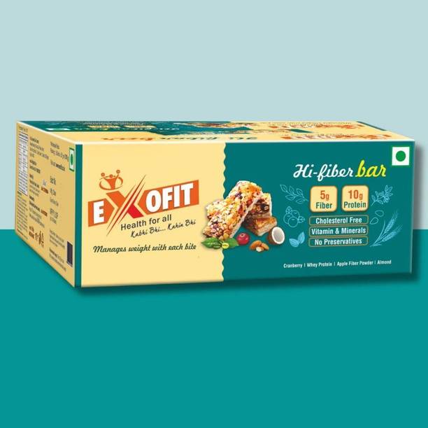 EXOFIT Hi- Fiber Bar 35x6bars (210g Total) No Added Preservatives, Zero Sugar Nutrition Bars