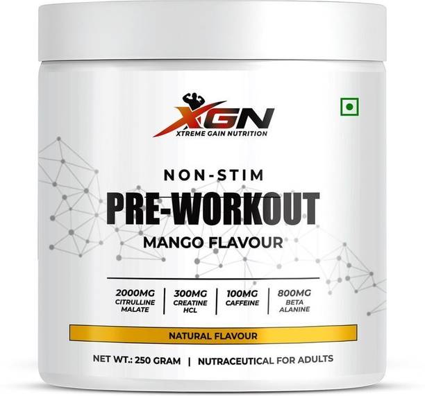XGN XTREME GAIN NUTRITION XGN NON-STIM Pre-Workout. 250gm Mango, Flavour Pre Workout