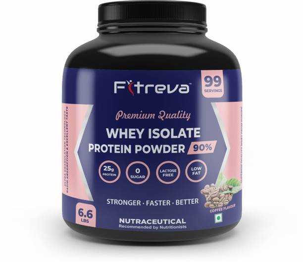 Fitreva Whey Isolate Protein Powder 90% with 25g Protein, Sugar free & Lactose Free Whey Protein