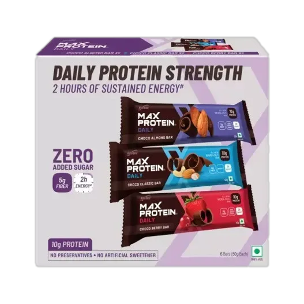 RiteBite Max Protein Daily Assorted 10g Protein Bars with 5g Fiber, 0 Added Sugar, 21 Vit. & Minerals Protein Bars