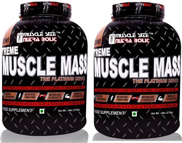 MUSCLE SIZE Xtreme Muscle Mass Gainer High Protein Powder Combo Pack 12lbs Weight Gainers/Mass Gainers