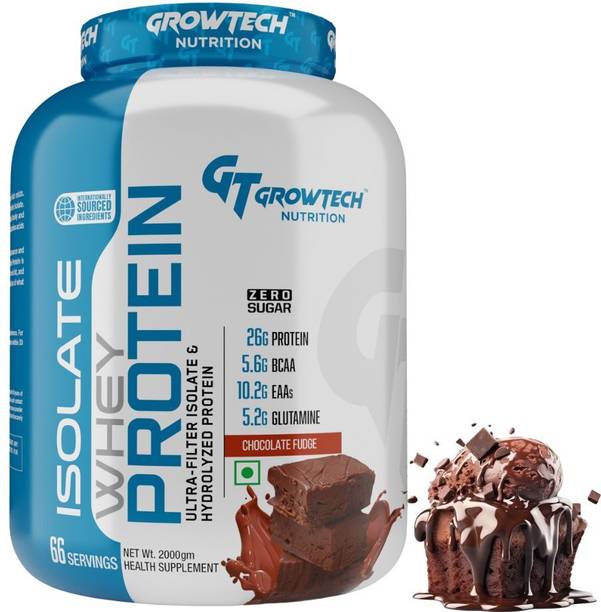 Growtech Isolate Hydrolyzed Protein 26G Protein5.6G BCAA 10.2G EAA 33 Servings ZERO SUGAR Whey Protein