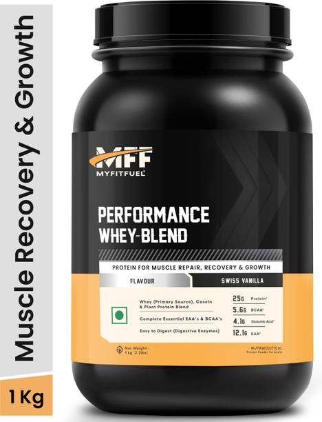 MyFitFuel Performance Whey Multi Protein Blend 25g Protein 5.6g BCAA 12.1g EAA 1Kg Vanilla Whey Protein