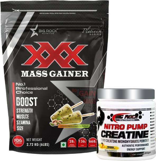 BIG ROCK NUTRITION Mango Flavour 300 gm Creatine with XXX Weight Gainers/Mass Gainers