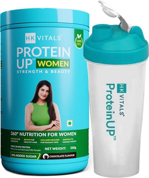 HEALTHKART HK Vitals ProteinUp Women with Soy & Whey, Vegetarian Protein with 600 ml Shaker Protein Blends