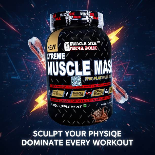MUSCLE SIZE Xtreme Muscle Mass Gainer | High Protein & High Carb Formula Weight Gainers/Mass Gainers