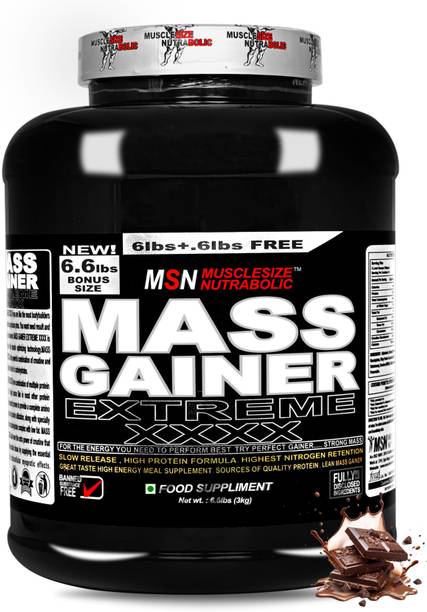 MUSCLE SIZE Extreme mass gainer Blend High Protein Powder 6.6lbs Weight Gainers/Mass Gainers