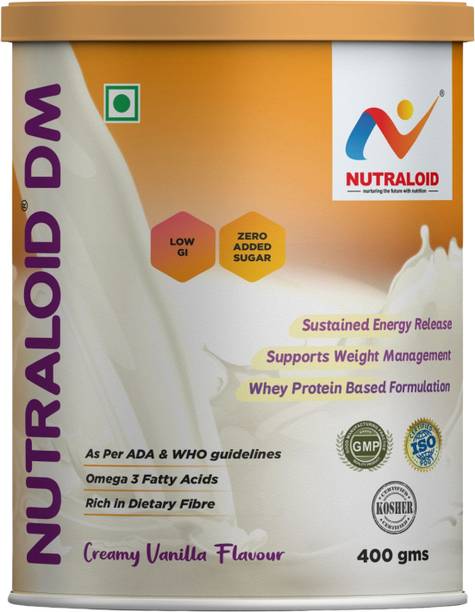 NUTRALOID DM Diabetes Protein Powder Creamy Vanilla Flavour (400 gm) Whey Protein