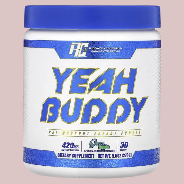 RONNIE COLEMAN Signature Series, Yeah Buddy, Pre-Workout 30 servings Energy Powder, Green Apple Pre Workout