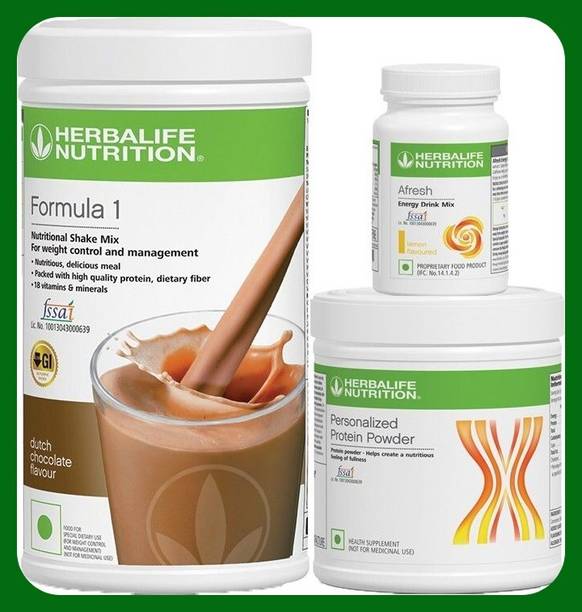 Herbal Nutrition Life WEIGHT LOSS COMBO -SHAKE CHOCOLATE,PROTEIN 200GM & AFRESH LEMON Plant-Based Protein