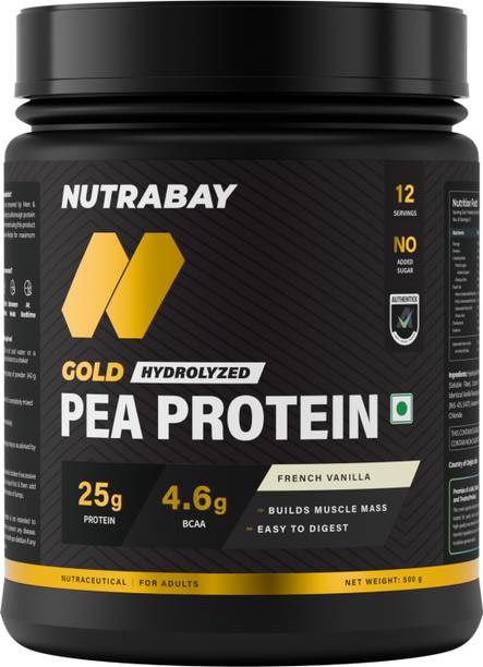 Nutrabay Gold Pea Protein Powder | 25g Pea Protein, 4.6g BCAA, 5g Soluble Fiber Plant-Based Protein