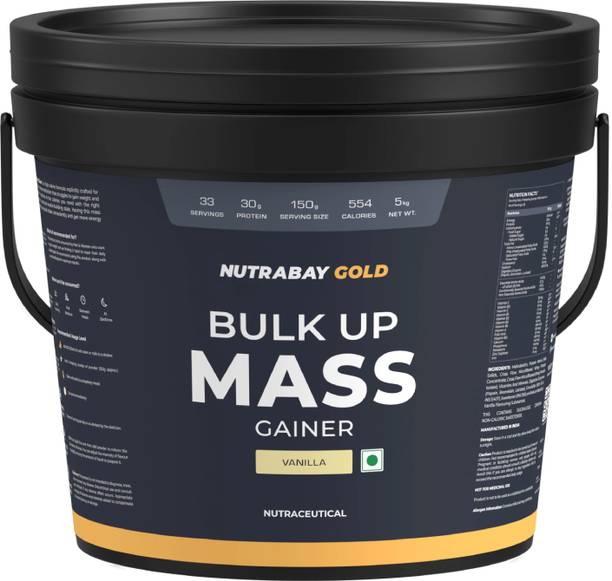 Nutrabay Gold Bulk Mass Gainer, 30g Protein, 554 Calories, Carbs to Protein Blend (3:1) Weight Gainers/Mass Gainers