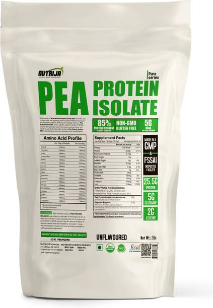 NutriJa Pea Protein Isolate 85% 100% Vegan & Plant-Based 2Lbs Unflavored Plant-Based Protein