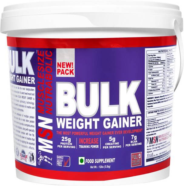 MUSCLE SIZE Bulk Weight Gainer (11lbs) The Most Powerful Weight Gainer Weight Gainers/Mass Gainers