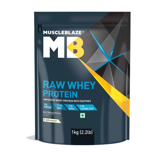 MUSCLEBLAZE Raw Concentrate | 24g Protein per Scoop | Light & Clean Protein Whey Protein