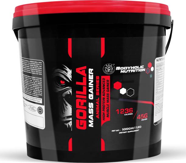 BODYHOLIC NUTRITION GORILLA MASS GAINER HIGH PROTEIN ADVANCE MUSCLE GAINER(4.5KG/10LBS) Weight Gainers/Mass Gainers