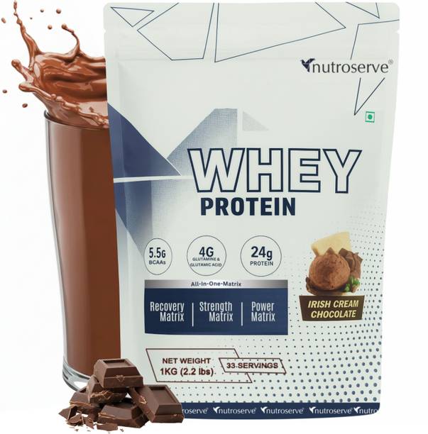 nutroserve Whey protein | 5.5g BCAA | 24g Protein | 4g Glutamine & Glutamic Acid Whey Protein