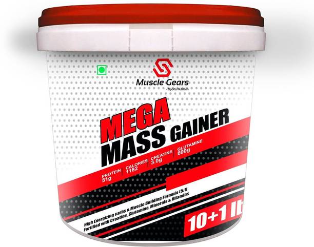 Muscle Gears Mega Mass Gainer 11 lbs Chocolate Whey Protein